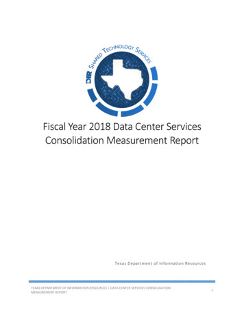 Fiscal Year 2018 Data Center Services Consolidation . - Dir.texas.gov