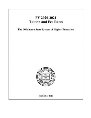 FY20 Tuition And Fee Rates - Oklahoma State Regents For Higher Education
