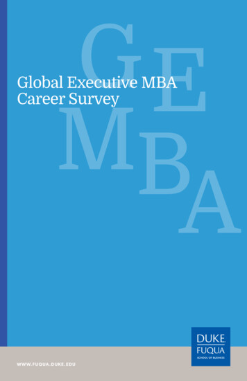 Global Executive MBA Career Survey - Fuqua.duke.edu