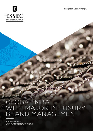 GLOBAL MBA WITH MAJOR IN LUXURY BRAND 