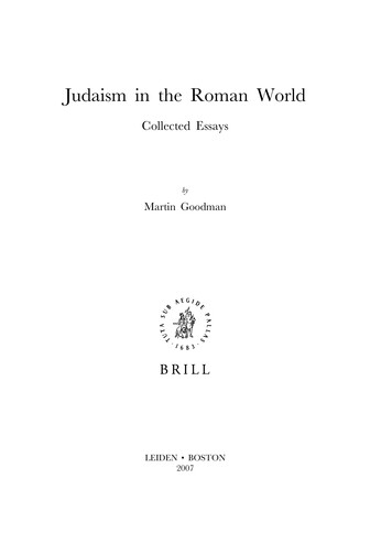 [Goodman Martin] Judaism In The Roman World 