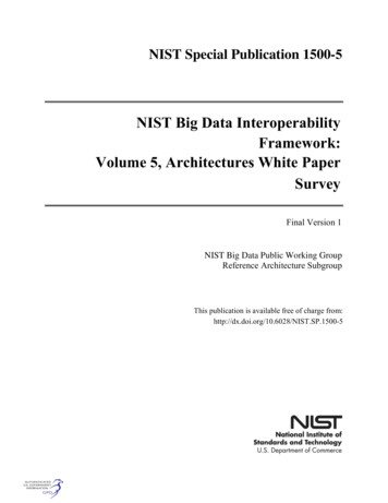 NIST Big Data Interoperability Framework: Vol. 5, Architectures White .