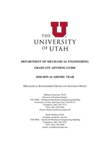 Department Of Mechanical Engineering Graduate Advising Guide 2018-2019 .
