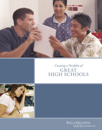 Creating A Portfolio Of Great High Schools