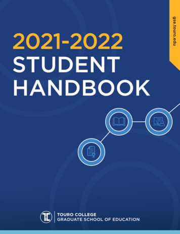 Graduate School Of Education Student Handbook - Touro