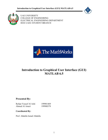 Introduction To Graphical User Interface (GUI) MATLAB 6
