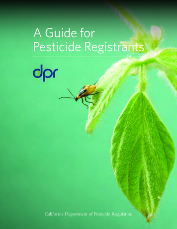 A Guide For Pesticide Registrants