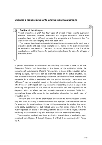 Chapter 2 Issues In Ex-ante And Ex-post Evaluations - JICA