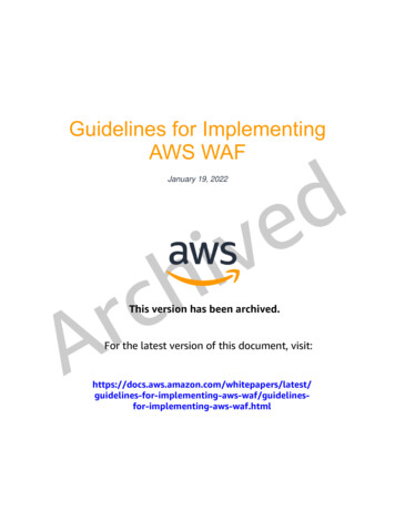 Guidelines For Implementing AWS WAF