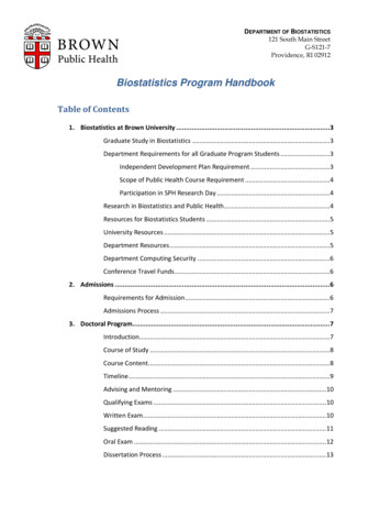 Biostatistics Program Handbook - Brown University