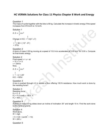 HC VERMA Solutions For Class 11 Physics Chapter 8 Work And .