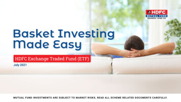 HDFC-ETF Presentation-Basket Investing Made Easy