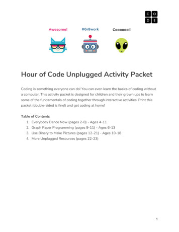 Hour Of Code Unplugged Activity Packet