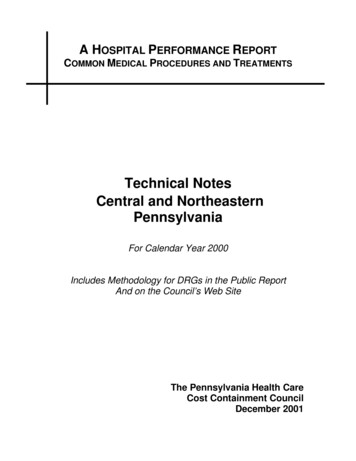 Technical Notes Central And Northeastern Pennsylvania - PHC4