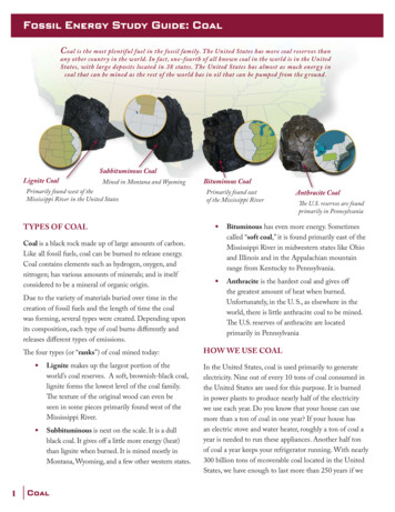 Fossil Energy Study Guide: Coal