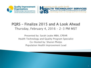 PQRS Finalize 2015 And A Look Ahead - Mpqhf 