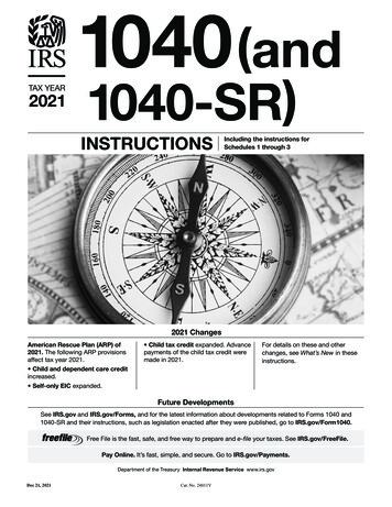 2021 Instruction 1040 - Irs.gov