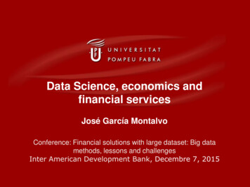 Data Science, Economics And Financial Services