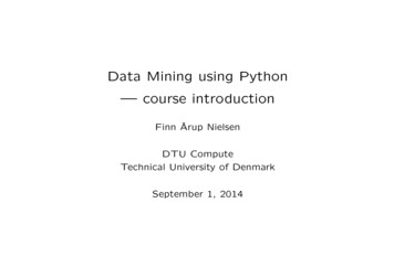 Data Mining Using Python Course Introduction
