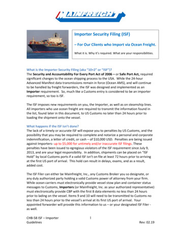 Importer Security Filing (ISF) - Mainfreight