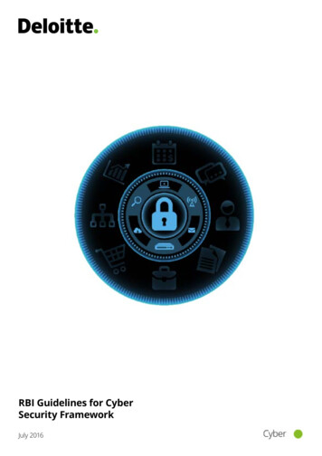 RBI Guidelines For Cyber Security Framework - Deloitte