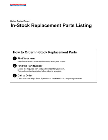 Harbor Freight Tools In-Stock Replacement Parts Listing