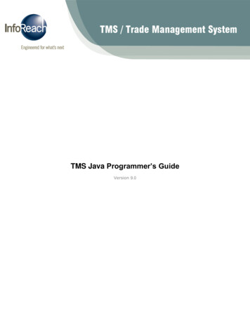 TMS Java Programmer’s Guide - InfoReach