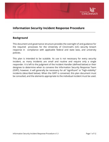 Information Security IncidentResponse Procedure