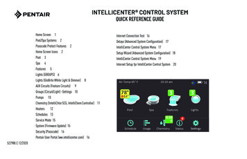 IntelliCenter Pool And Spa Control System Quick Reference Guide