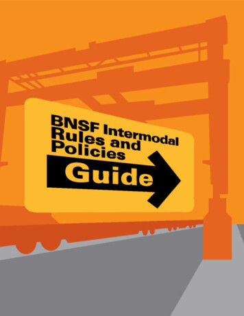 Item 1: Rules And Policies Guide Application - BNSF Railway