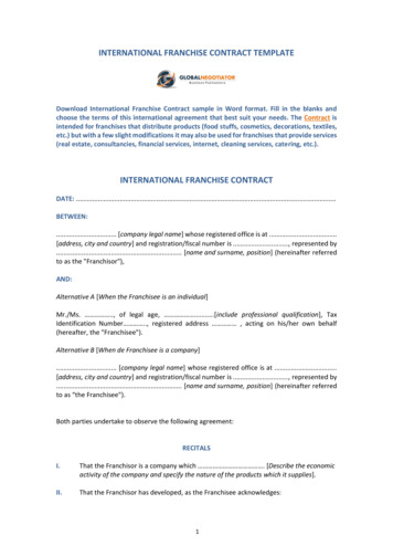 International Franchise Contract Template