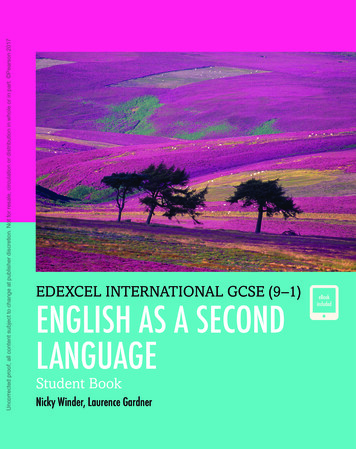 Edexcel International GCSE English As A Second Language .