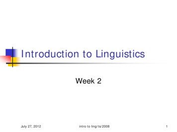 Introduction To Linguistics - UNY
