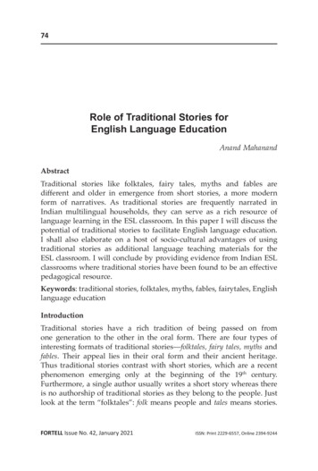 Role Of Traditional Stories For English Language Education