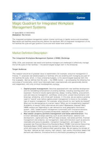 Magic Quadrant For Integrated Workplace Management Systems