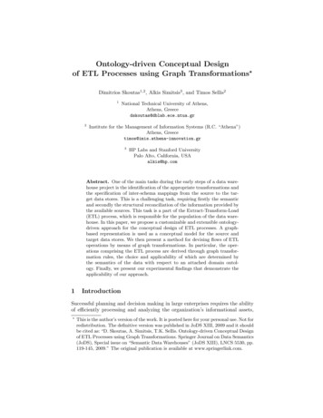 Ontology-driven Conceptual Design Of ETL Processes Using .
