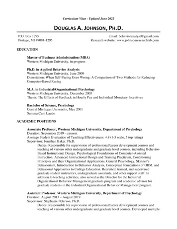 Curriculum Vitae - Updated June 2022 DOUGLAS A. J P .D.