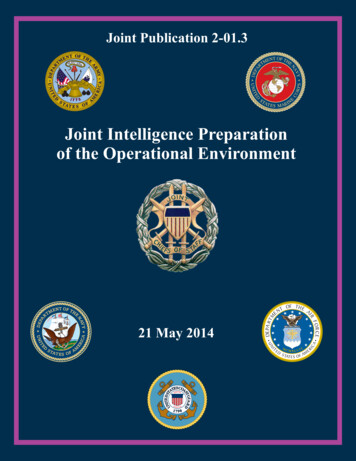 JP 2-01.3, Joint Intelligence Preparation Of The Operational Environment
