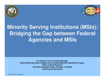 Mi It S I I Tit Ti (MSI )Minority Serving Institutions (MSIs . - Energy