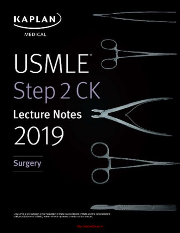USMLE Step 2 CK Lecture Notes 2019: Surgery (Kaplan Test 
