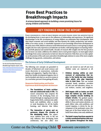 Key Findings: From Best Practices To Breakthrough Impacts