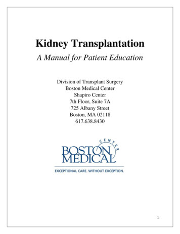 Kidney Transplantation - Boston Medical Center