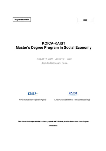 KOICA-KAIST Master's Degree Program In Social Economy