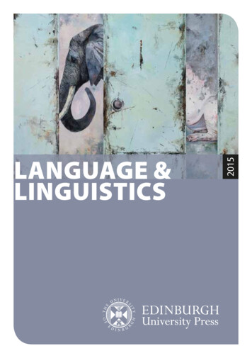 Language & LInguISTICS - Edinburgh University Press