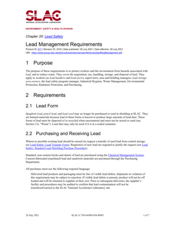 Lead Management Requirements - Stanford University
