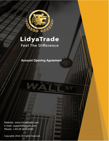 Account Opening Agreement - Lidyafx47 