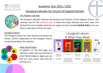 Academic Year 2021 / 2022 Liturgical Calendar For Church .