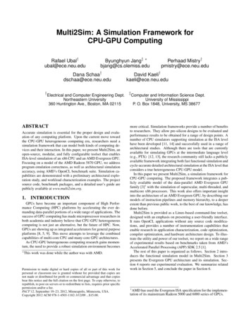 Multi2Sim: A Simulation Framework For CPU-GPU 