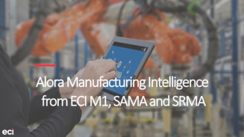 Alora Manufacturing Intelligence From ECI M1, SAMA And SRMA