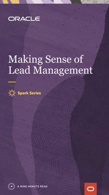 Making Sense Of Lead Management - Oracle